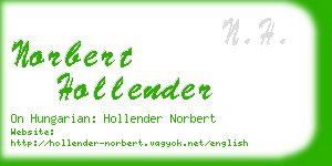 norbert hollender business card